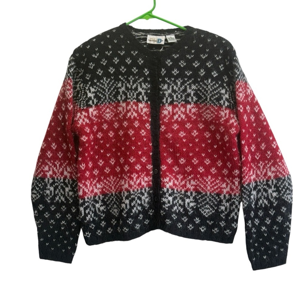 Black and Red Patterned Women's Cardigan